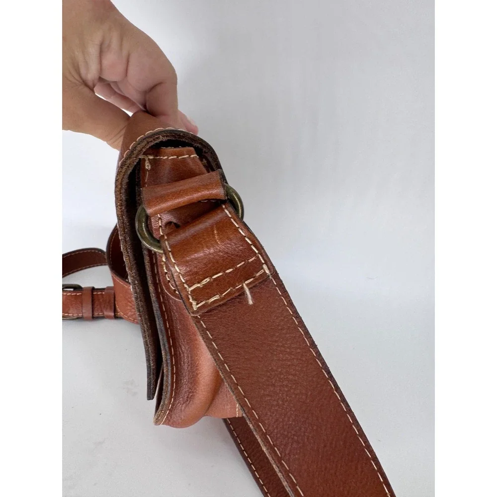 Patricia Nash Tooled Leather Crossbody Bag Purse Flap Front Western Saddle Brown
